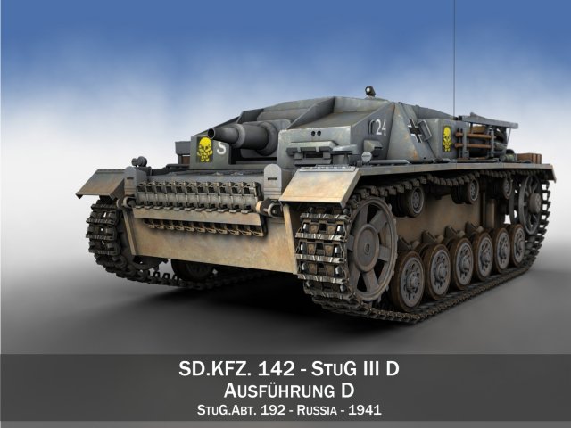 stug iii ausf d stug abt 192 3D Model .c4d .max .obj .3ds .fbx .stl .blend 