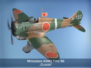 mitsubishi a5m2 type96 claude 3Dモデル