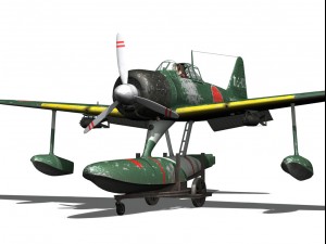 nakajima a6m2n rufe Modelo 3D