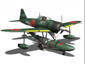 nakajima a6m2n rufe Modelo 3D