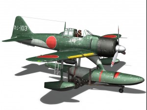 nakajima a6m2n rufe Modelo 3D