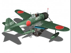 nakajima a6m2n rufe Modelo 3D