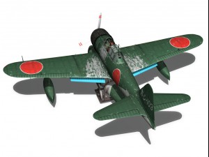 nakajima a6m2n rufe Modelo 3D