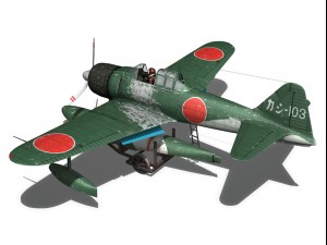 nakajima a6m2n rufe Modelo 3D