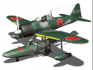 nakajima a6m2n rufe Modelo 3D