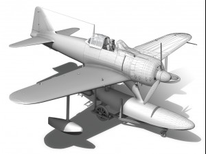 nakajima a6m2n rufe Modelo 3D