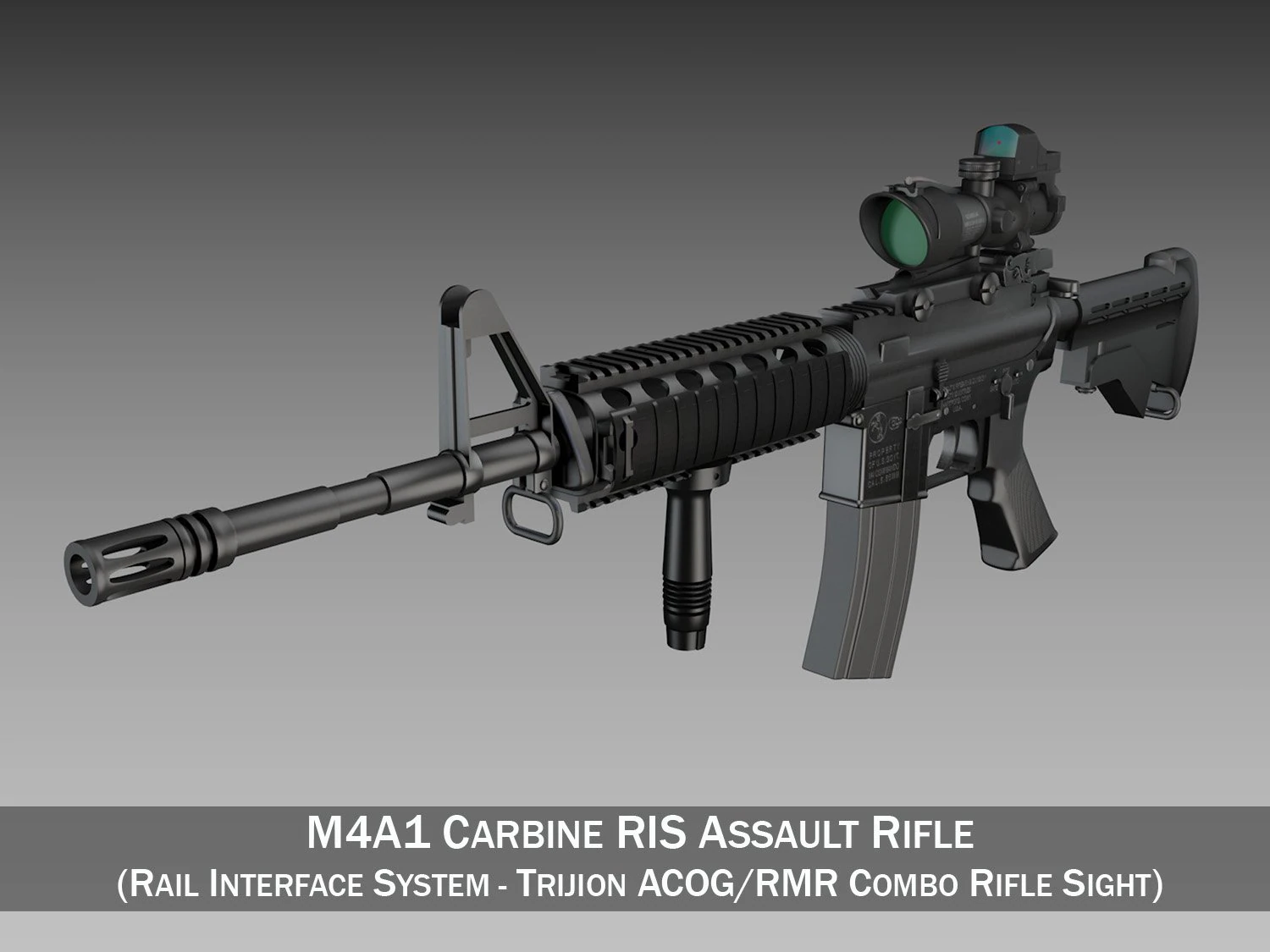colt m4a1 sopmod acog Modello 3D .c4d .max .obj .3ds .fbx .stl .blend
