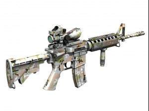 colt m4a1 sopmod acog camouflage Model 3D