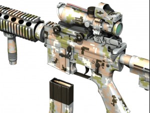 colt m4a1 sopmod acog camouflage Model 3D