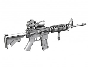 colt m4a1 sopmod acog camouflage Model 3D