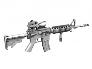 colt m4a1 sopmod acog camouflage 3D Model
