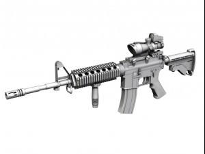 colt m4a1 sopmod acog camouflage Model 3D