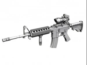 colt m4a1 sopmod acog camouflage 3D Model