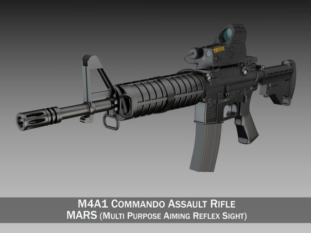 colt m4a1 commando mars 3D Модель .c4d .max .obj .3ds .fbx .stl .blend 