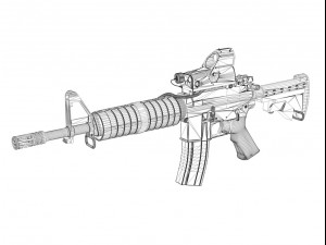 colt m4a1 commando mars 3D Модель