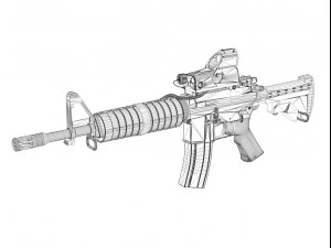 Кольт М4А1 Коммандос Марс 3D Модель