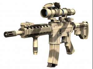 colt m4a1 sopmod aimpoint desert camo 3D Model