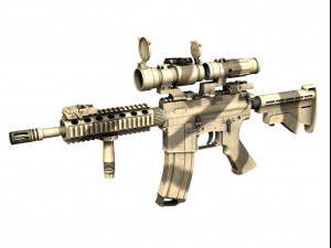 colt m4a1 sopmod aimpoint desert camo 3D Model