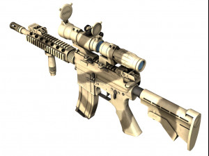 colt m4a1 sopmod aimpoint desert camo 3D Model