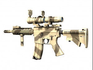 colt m4a1 sopmod aimpoint desert camo 3D Model