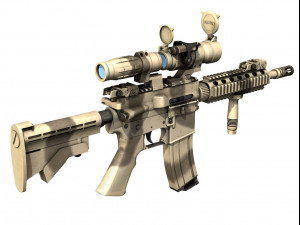 colt m4a1 sopmod aimpoint desert camo 3D Model