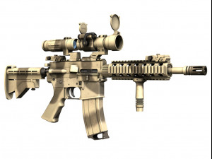 colt m4a1 sopmod aimpoint desert camo 3D Model