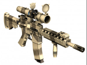 colt m4a1 sopmod aimpoint desert camo 3D Model
