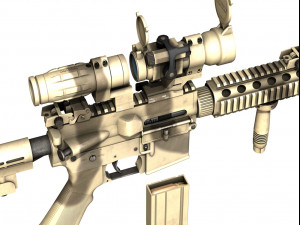colt m4a1 sopmod aimpoint desert camo 3D Model