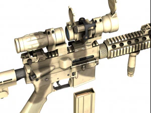 colt m4a1 sopmod aimpoint desert camo 3D Model