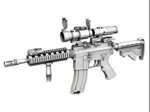 colt m4a1 sopmod aimpoint desert camo 3D Model
