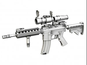 colt m4a1 sopmod aimpoint desert camo 3D Model