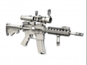 colt m4a1 sopmod aimpoint desert camo 3D Model