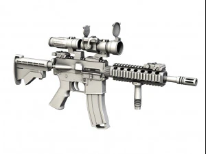 colt m4a1 sopmod aimpoint desert camo 3D Model