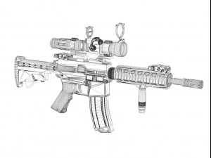 colt m4a1 sopmod aimpoint desert camo 3D Model
