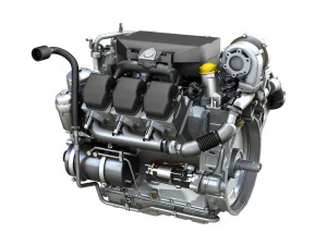 diesel turbo engine with interior parts 3D Model