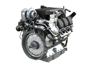 diesel turbo engine with interior parts 3D Model