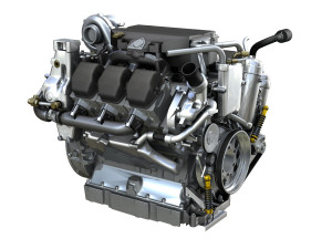 diesel turbo engine with interior parts 3D Model