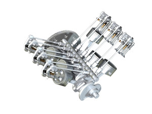 diesel turbo engine with interior parts 3D Model