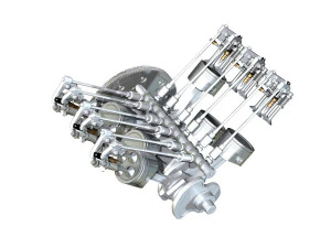 diesel turbo engine with interior parts 3D Model