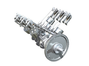 diesel turbo engine with interior parts 3D Model