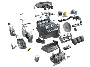 diesel turbo engine with interior parts 3D Model