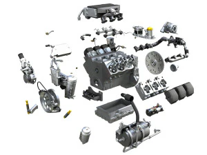 diesel turbo engine with interior parts 3D Model