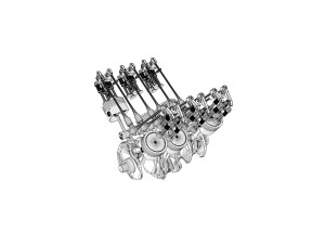 diesel turbo engine with interior parts 3D Model
