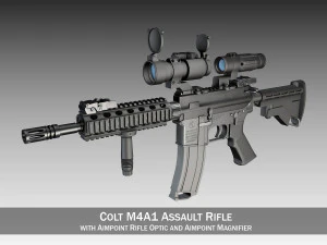 colt m4a1 sopmod celownik Model 3D