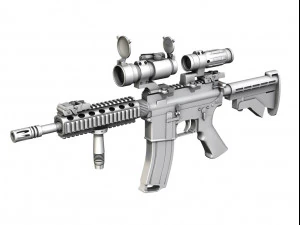 colt m4a1 sopmod punto di mira Modello 3D
