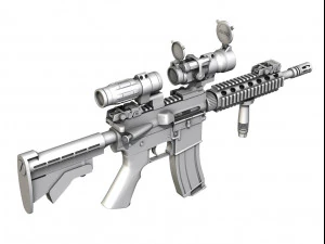 colt m4a1 sopmod punto di mira Modello 3D