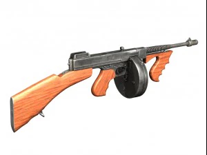 colt model1921 thompson submachine 3D Model
