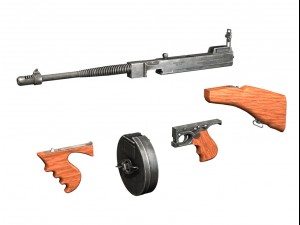 colt model1921 thompson submachine 3D Model