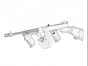 colt model1921 thompson submachine 3D Model