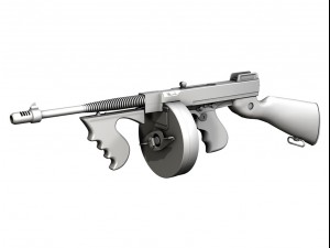 thompson model 1928 submachine 3D Model